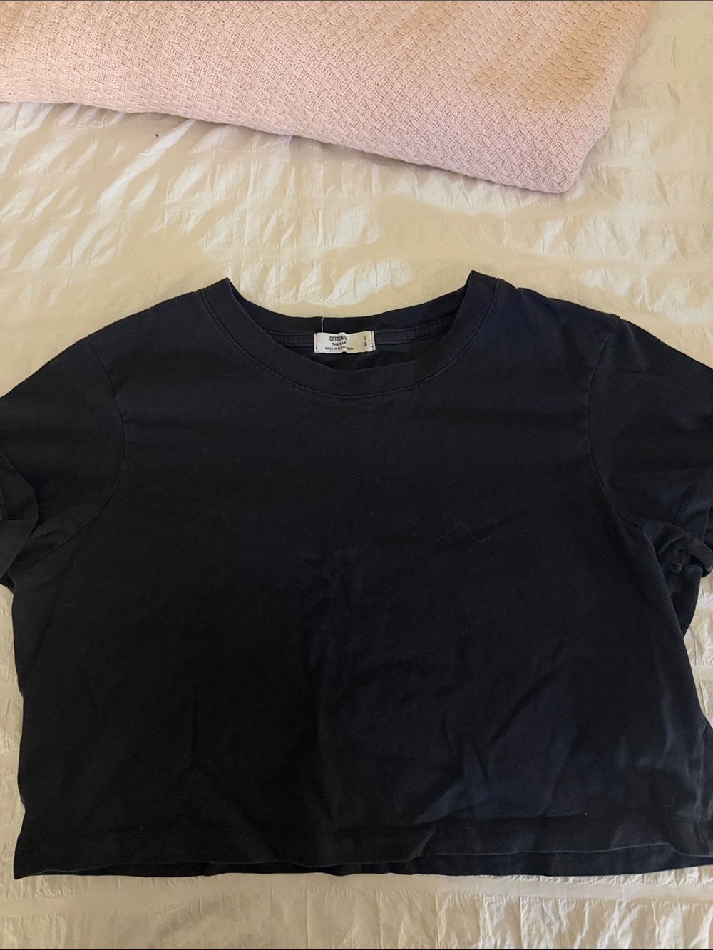 Cotton On Black Cropped Tee